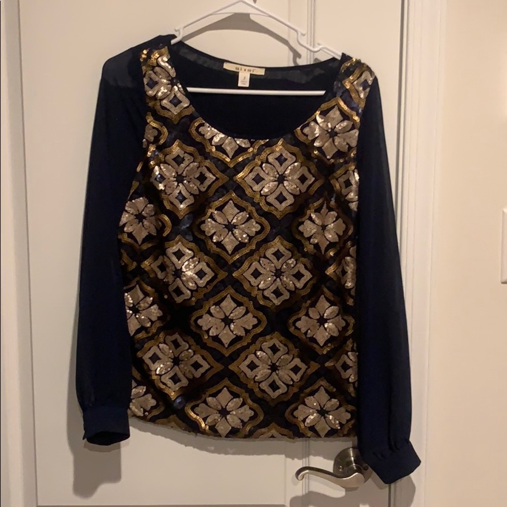 Floral sequin blouse